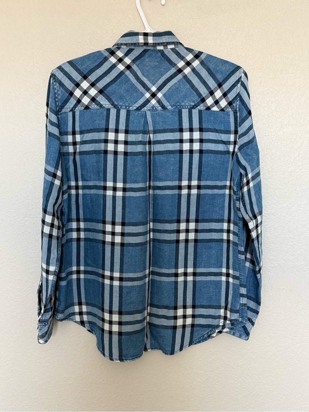 Rails Blue and White Plaid Button-Up Shirt